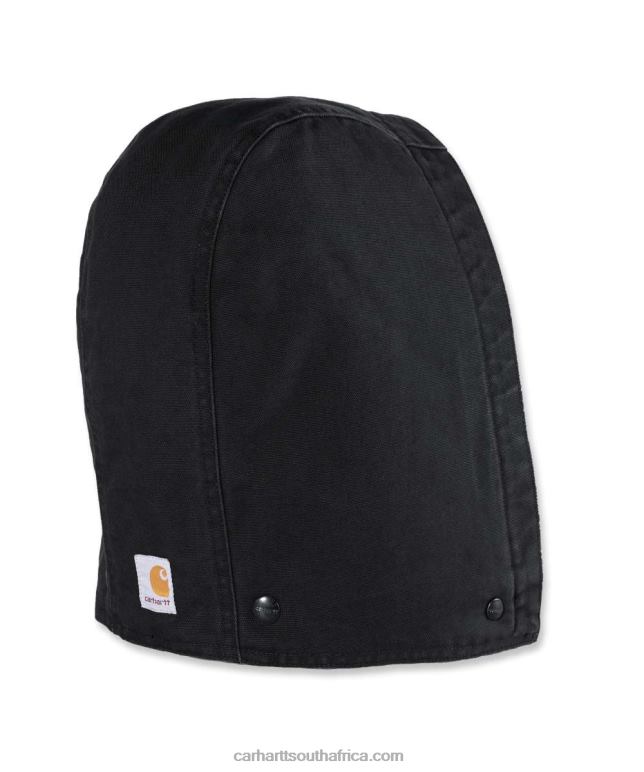 Men Black 6D80X33 Carhartt Washed Duck Insulated Hood