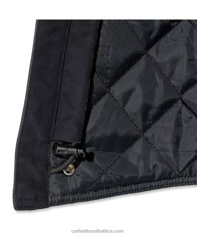 Men Black 6D80X33 Carhartt Washed Duck Insulated Hood