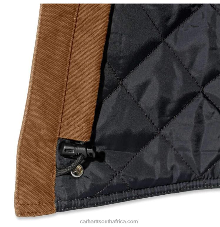 Men Black 6D80X33 Carhartt Washed Duck Insulated Hood