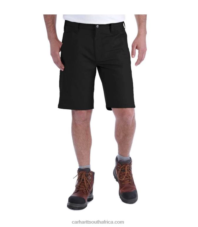 Men Black 6D80X147 Carhartt Rugged Professional Series Rugged Flex Relaxed Fit Canvas Work Short