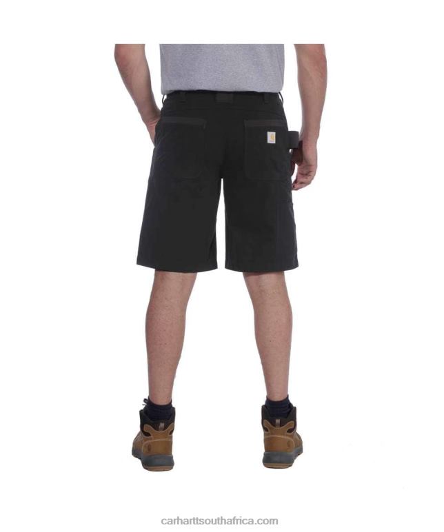 Men Black 6D80X148 Carhartt Steel Rugged Flex Relaxed Fit Utility Work Short