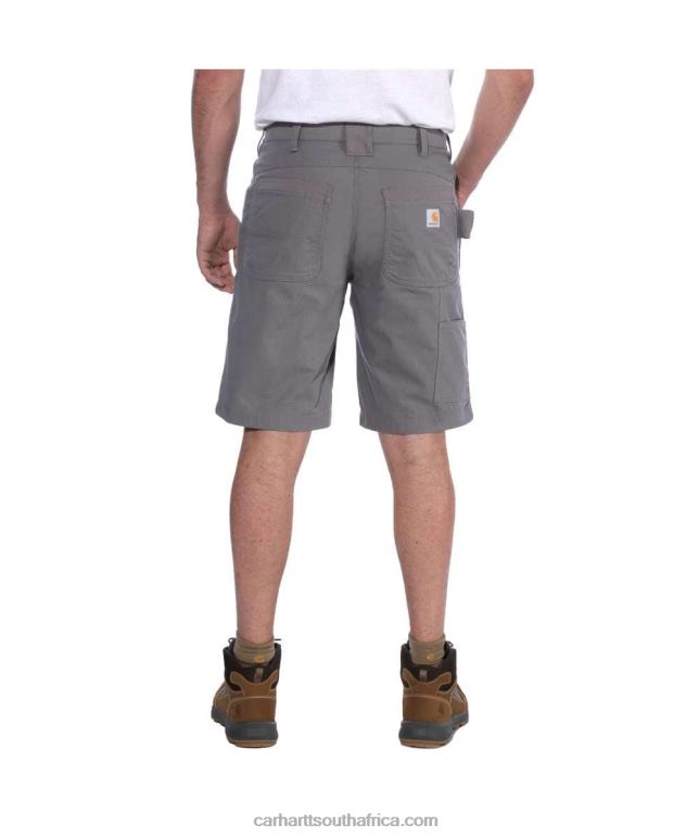 Men Black 6D80X148 Carhartt Steel Rugged Flex Relaxed Fit Utility Work Short