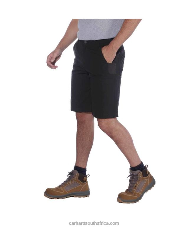 Men Black 6D80X148 Carhartt Steel Rugged Flex Relaxed Fit Utility Work Short