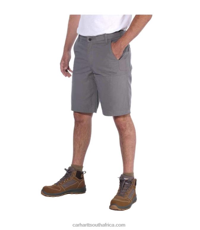 Men Black 6D80X148 Carhartt Steel Rugged Flex Relaxed Fit Utility Work Short