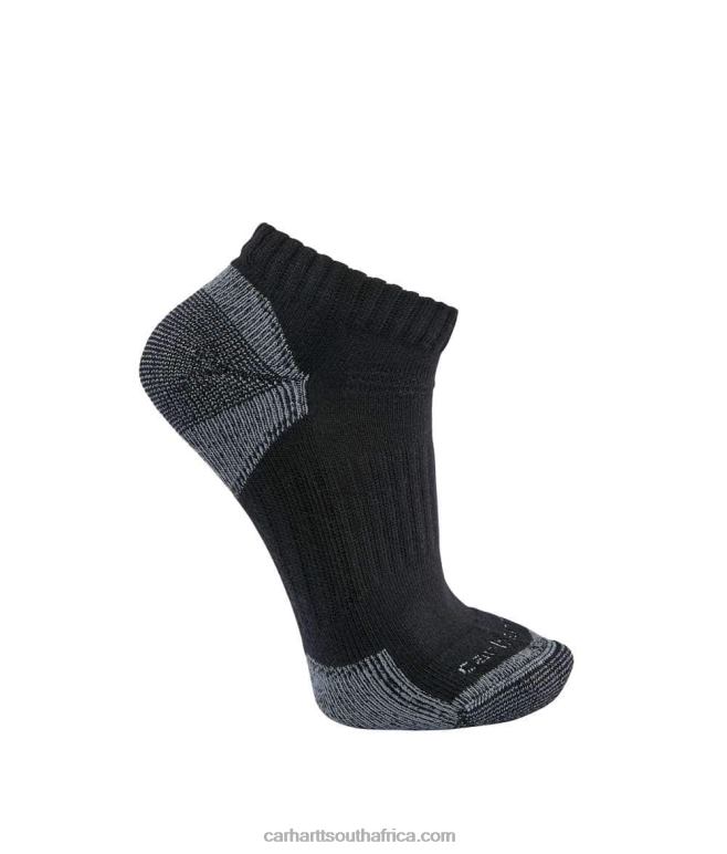 Men Black 6D80X175 Carhartt Midweight Cotton Blend Low Cut Sock 3 Pairs