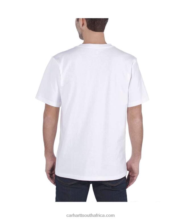 Men Alpine Blue Heather 6D80X116 Carhartt Relaxed Fit Heavyweight Short-Sleeve K87 Pocket T-Shirt