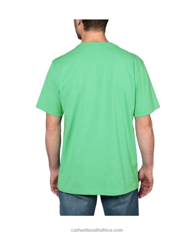 Men Alpine Blue Heather 6D80X116 Carhartt Relaxed Fit Heavyweight Short-Sleeve K87 Pocket T-Shirt