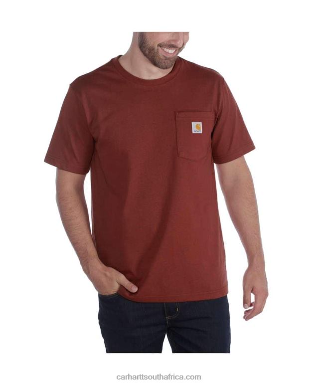 Men Alpine Blue Heather 6D80X116 Carhartt Relaxed Fit Heavyweight Short-Sleeve K87 Pocket T-Shirt