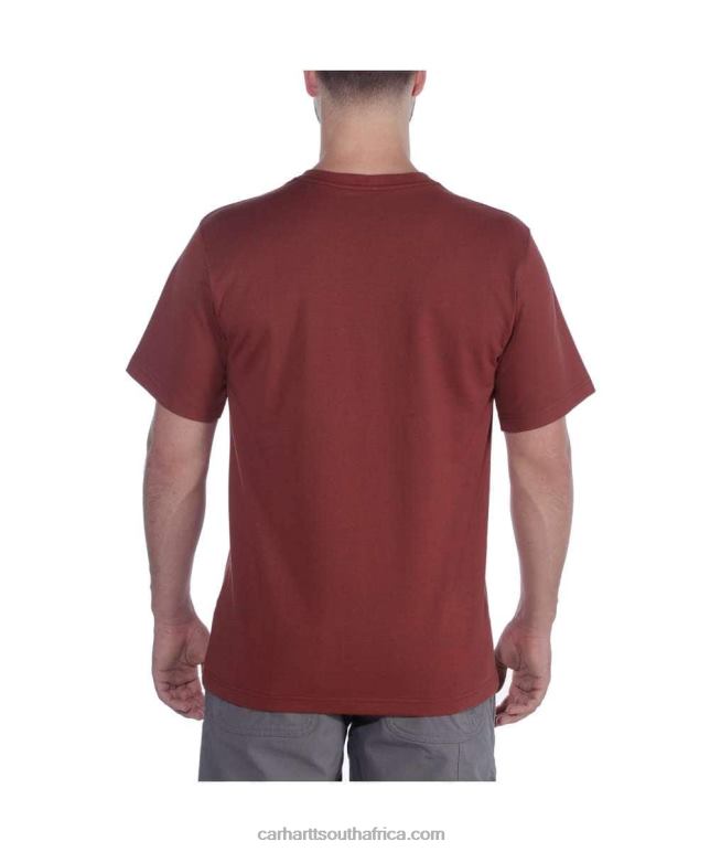 Men Alpine Blue Heather 6D80X127 Carhartt Relaxed Fit Heavyweight Short-Sleeve Logo Graphic T-Shirt