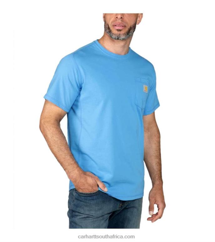 Men Basil Heather 6D80X125 Carhartt Force Relaxed Fit Midweight Short-Sleeve Pocket T-Shirt