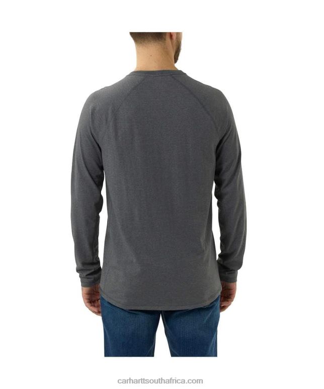 Men Basil Heather 6D80X132 Carhartt Force Relaxed Fit Midweight Long-Sleeve Pocket T-Shirt