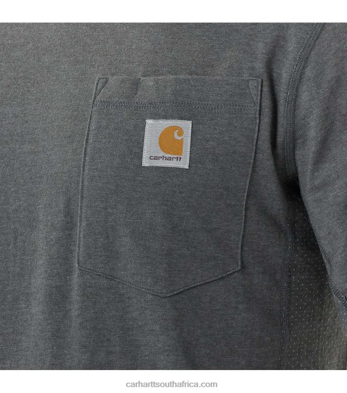 Men Basil Heather 6D80X132 Carhartt Force Relaxed Fit Midweight Long-Sleeve Pocket T-Shirt