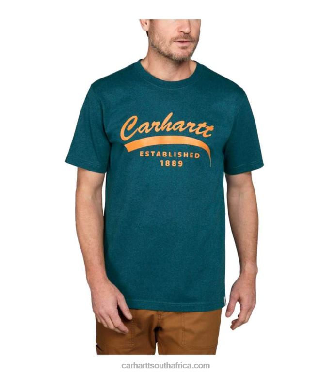 Men Black 6D80X118 Carhartt Relaxed Fit Heavyweight Short-Sleeve Graphic T-Shirt