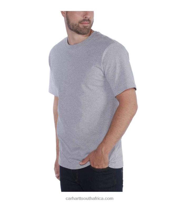 Men Black 6D80X124 Carhartt Relaxed Fit Heavyweight Short-Sleeve T-Shirt