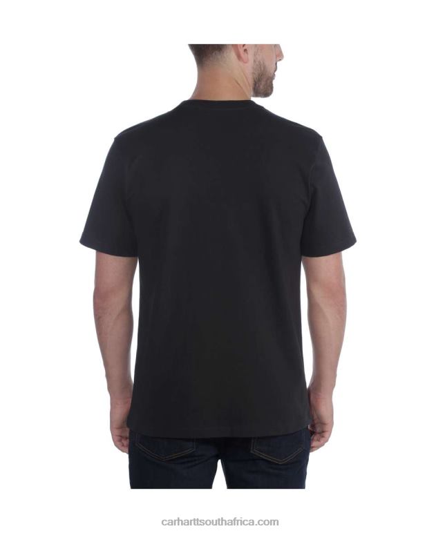 Men Black 6D80X124 Carhartt Relaxed Fit Heavyweight Short-Sleeve T-Shirt