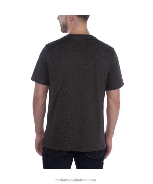 Men Black 6D80X124 Carhartt Relaxed Fit Heavyweight Short-Sleeve T-Shirt