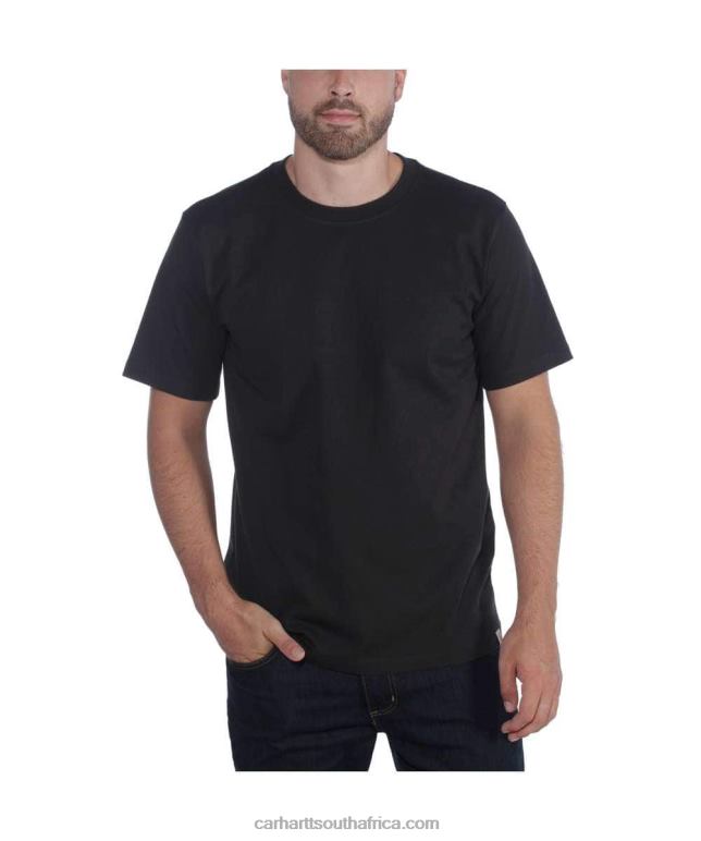 Men Black 6D80X124 Carhartt Relaxed Fit Heavyweight Short-Sleeve T-Shirt