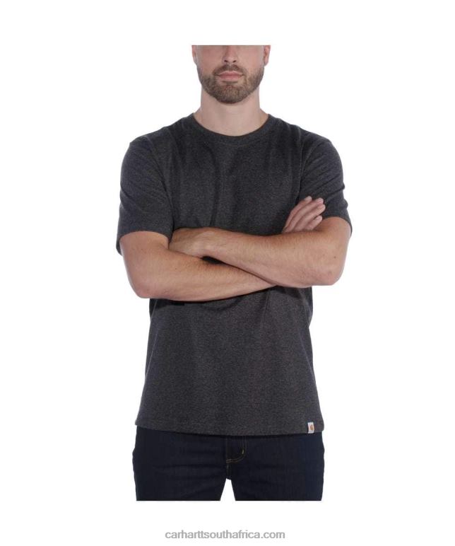 Men Black 6D80X124 Carhartt Relaxed Fit Heavyweight Short-Sleeve T-Shirt