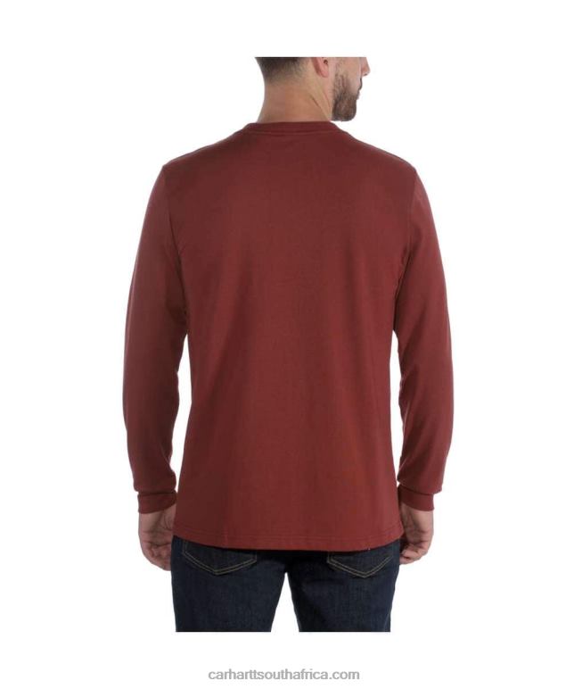 Men Black 6D80X128 Carhartt Relaxed Fit Heavyweight Long-Sleeve Logo Graphic T-Shirt