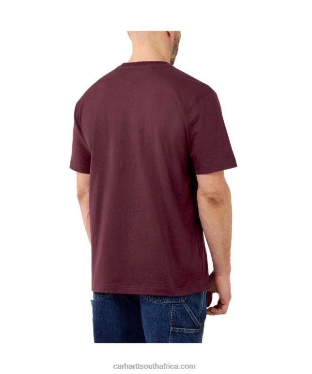 Men Carbon Heather 6D80X134 Carhartt Relaxed Fit Heavyweight Short-Sleeve Logo Graphic T-Shirt