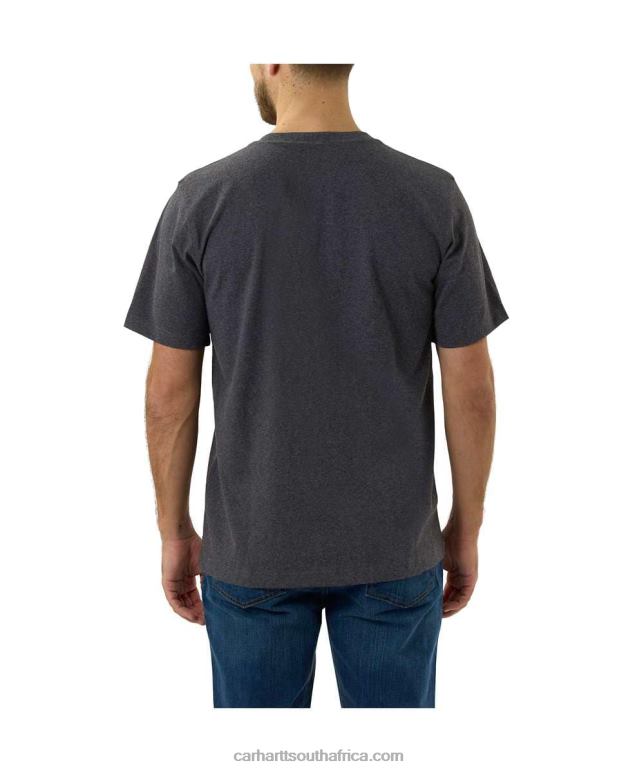 Men Carbon Heather 6D80X138 Carhartt Relaxed Fit Heavyweight Short-Sleeve Saw Graphic T-Shirt