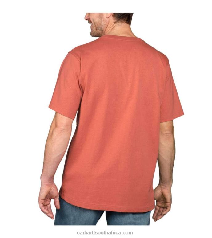 Men Navy 6D80X121 Carhartt Relaxed Fit Heavyweight Short-Sleeve Logo Graphic T-Shirt