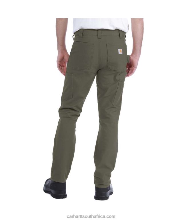 Men Black 6D80X52 Carhartt Rugged Flex Straight Fit Duck Double-Front Utility Work Pant