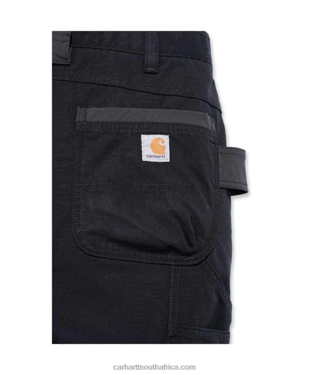 Men Black 6D80X57 Carhartt Steel Rugged Flex Relaxed Fit Double-Front Utility Work Pant