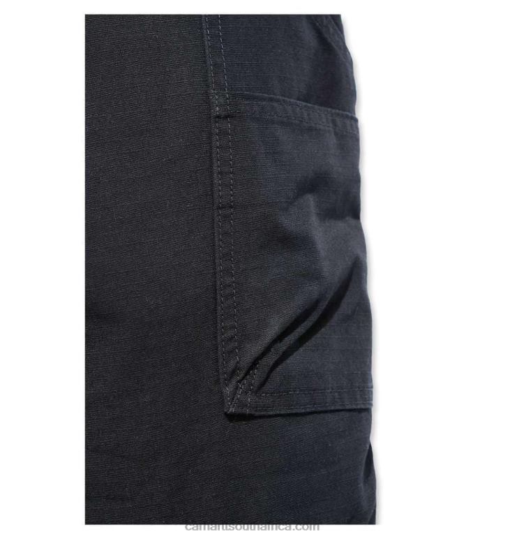 Men Black 6D80X57 Carhartt Steel Rugged Flex Relaxed Fit Double-Front Utility Work Pant