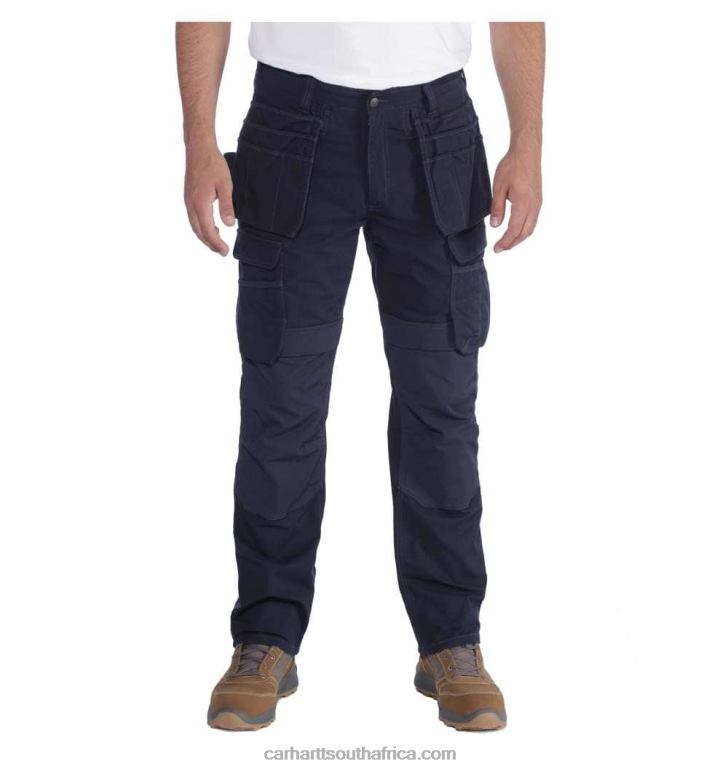 Men Black 6D80X62 Carhartt Steel Rugged Flex Relaxed Fit Double-Front Cargo Multi-Pocket Work Pant