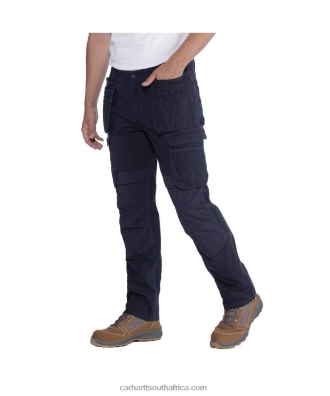 Men Black 6D80X62 Carhartt Steel Rugged Flex Relaxed Fit Double-Front Cargo Multi-Pocket Work Pant