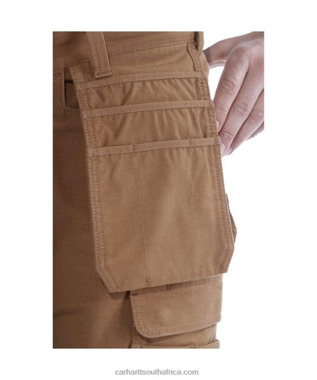 Men Black 6D80X62 Carhartt Steel Rugged Flex Relaxed Fit Double-Front Cargo Multi-Pocket Work Pant
