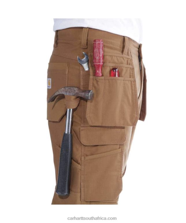 Men Black 6D80X62 Carhartt Steel Rugged Flex Relaxed Fit Double-Front Cargo Multi-Pocket Work Pant