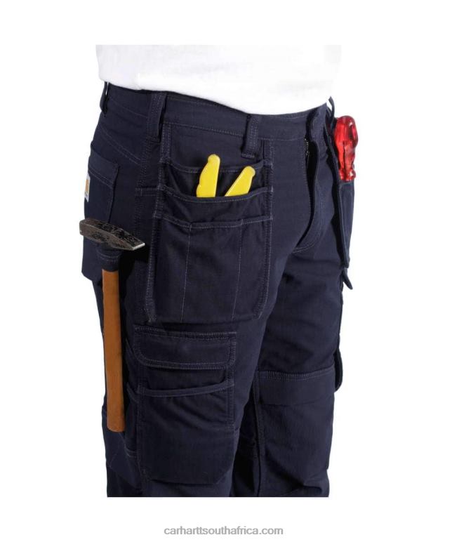 Men Black 6D80X62 Carhartt Steel Rugged Flex Relaxed Fit Double-Front Cargo Multi-Pocket Work Pant