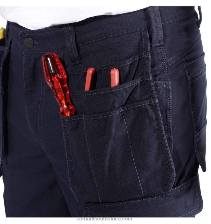 Men Black 6D80X62 Carhartt Steel Rugged Flex Relaxed Fit Double-Front Cargo Multi-Pocket Work Pant