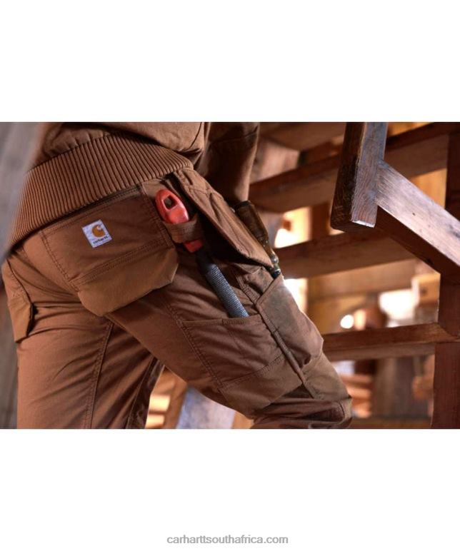 Men Black 6D80X62 Carhartt Steel Rugged Flex Relaxed Fit Double-Front Cargo Multi-Pocket Work Pant