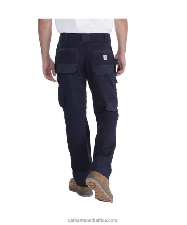 Men Black 6D80X62 Carhartt Steel Rugged Flex Relaxed Fit Double-Front Cargo Multi-Pocket Work Pant