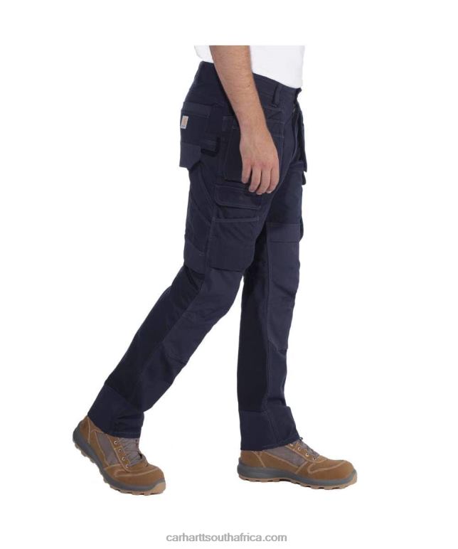 Men Black 6D80X62 Carhartt Steel Rugged Flex Relaxed Fit Double-Front Cargo Multi-Pocket Work Pant