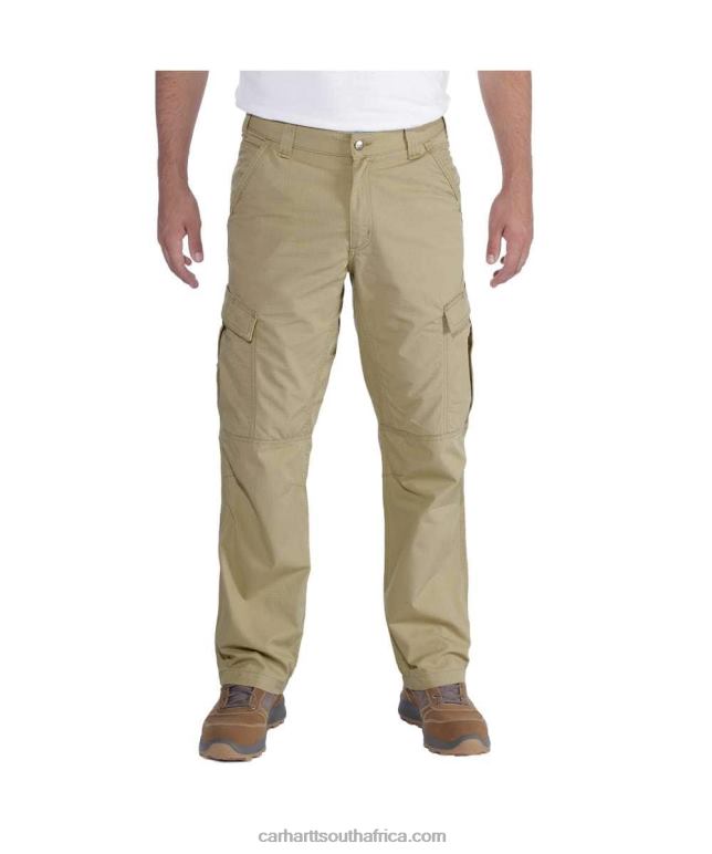 Men Dark Khaki 6D80X66 Carhartt Force Relaxed Fit Ripstop Cargo Work Pant