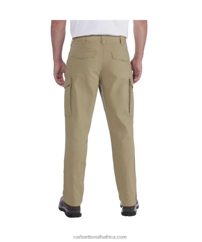 Men Dark Khaki 6D80X69 Carhartt Rugged Flex Relaxed Fit Canvas Cargo Work Pant