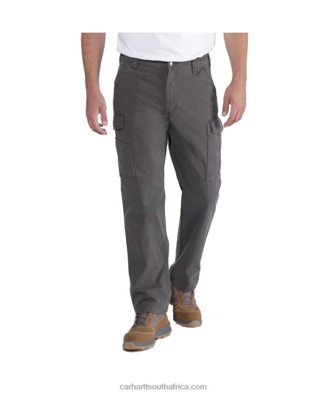 Men Dark Khaki 6D80X69 Carhartt Rugged Flex Relaxed Fit Canvas Cargo Work Pant