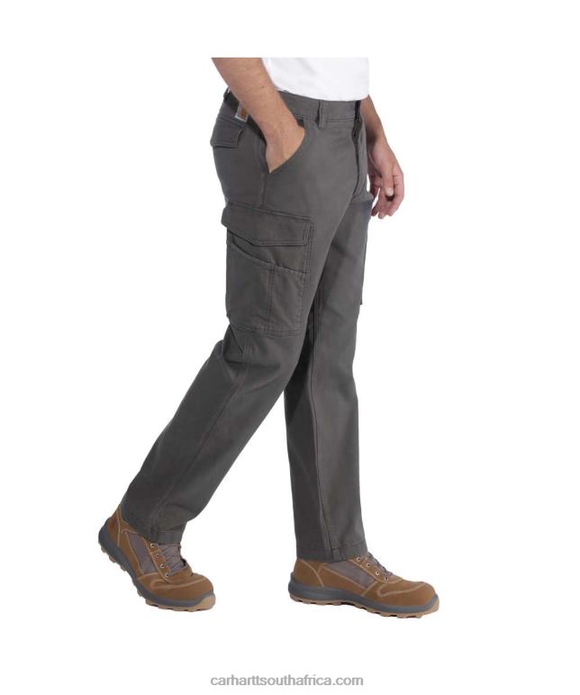Men Dark Khaki 6D80X69 Carhartt Rugged Flex Relaxed Fit Canvas Cargo Work Pant