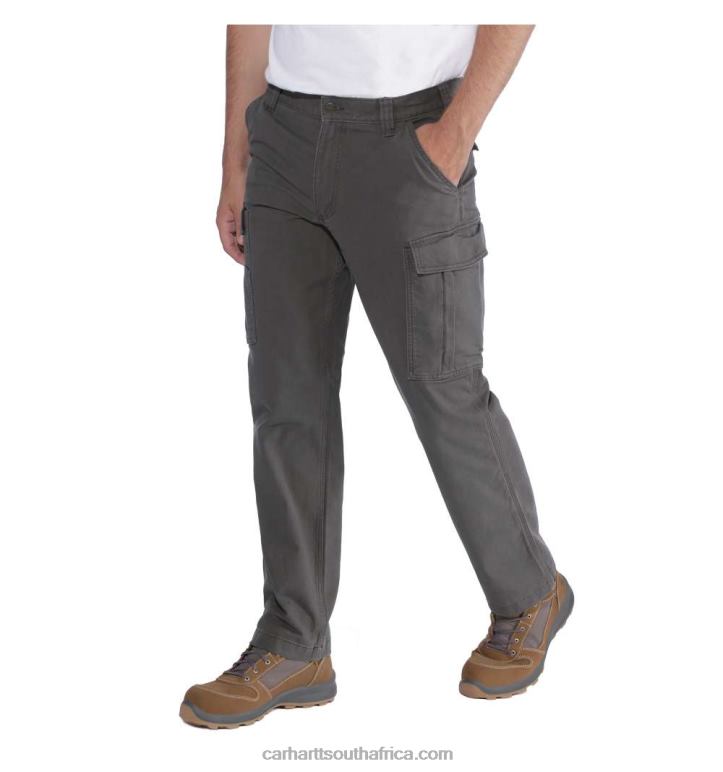 Men Dark Khaki 6D80X69 Carhartt Rugged Flex Relaxed Fit Canvas Cargo Work Pant