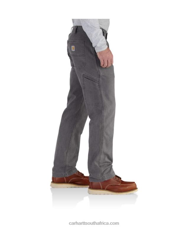 Men Dark Khaki 6D80X70 Carhartt Rugged Flex Relaxed Fit Canvas Work Pant