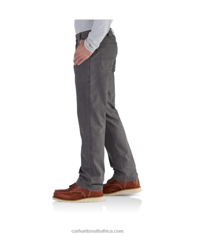 Men Dark Khaki 6D80X70 Carhartt Rugged Flex Relaxed Fit Canvas Work Pant