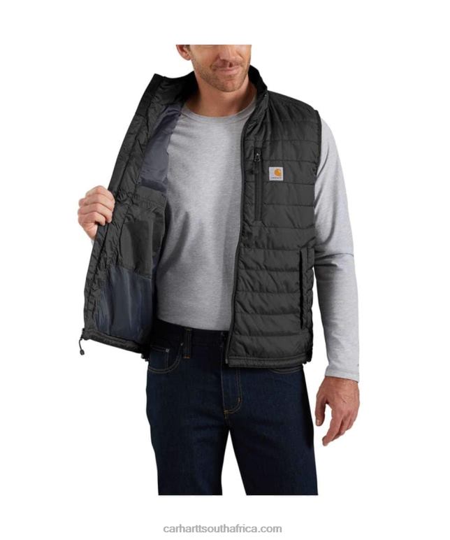 Men Black 6D80X104 Carhartt Rain Defender Relaxed Fit Lightweight Insulated Vest