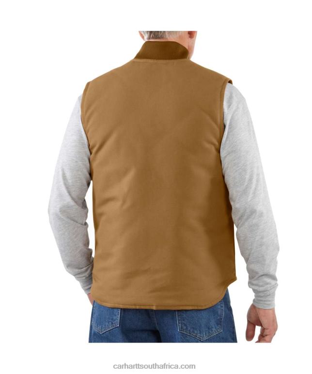 Men Black 6D80X105 Carhartt Relaxed Fit Firm Duck Insulated Rib Collar Vest