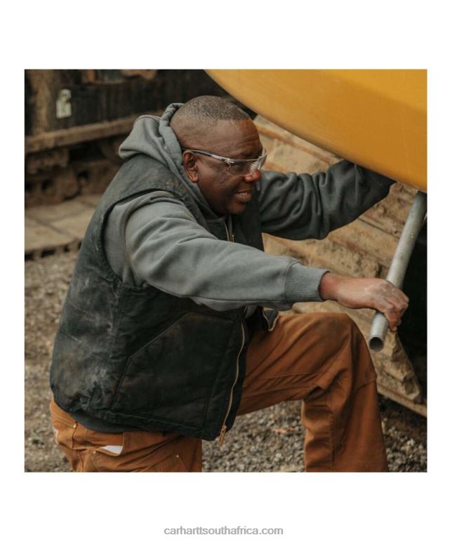 Men Black 6D80X105 Carhartt Relaxed Fit Firm Duck Insulated Rib Collar Vest