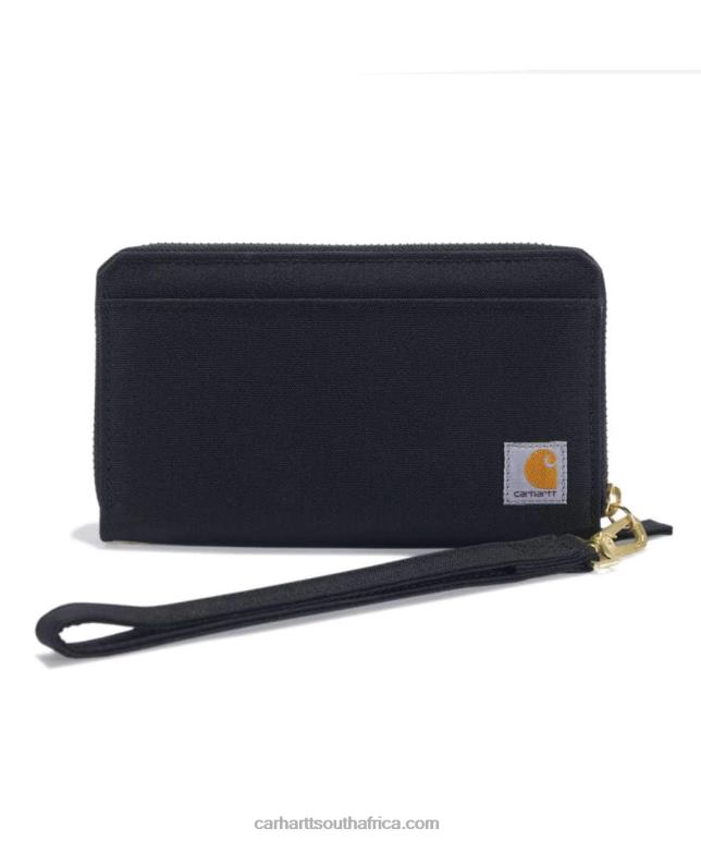 Women Black 6D80X232 Carhartt Nylon Duck Lay-Flat Clutch Wallet