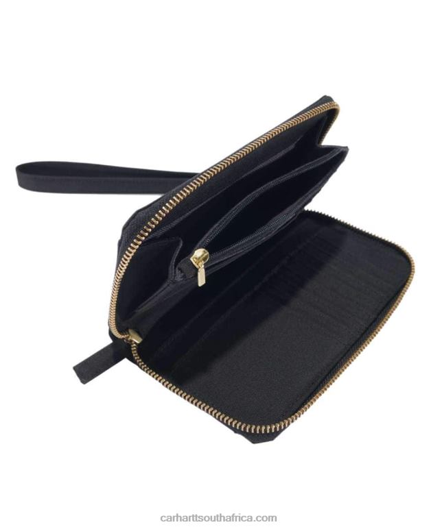 Women Black 6D80X232 Carhartt Nylon Duck Lay-Flat Clutch Wallet